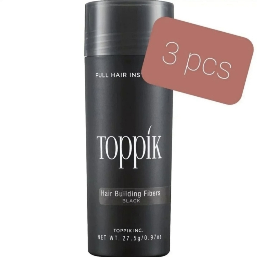 3 Toppik hair fiber (black)...get a extra Bottle For Free. (Only With Deal)